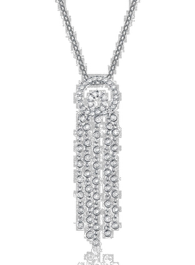 自营 geneviveGv C.z.纯银镀铑漩涡设计吊坠 - 银 美国奥莱直发