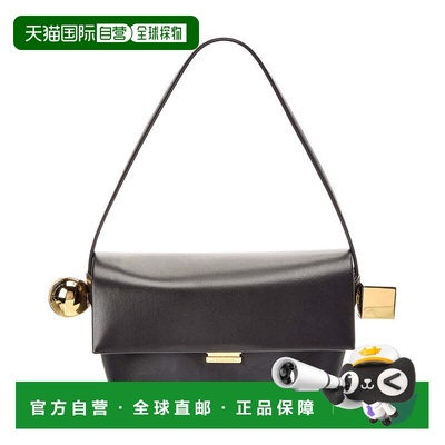 自营Jacquemus The Rond Carre Leather Shoulder Bag - black 美