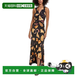 Neck Ruched Maxi 自营Ted blue Dress 美国奥莱直发 Baker