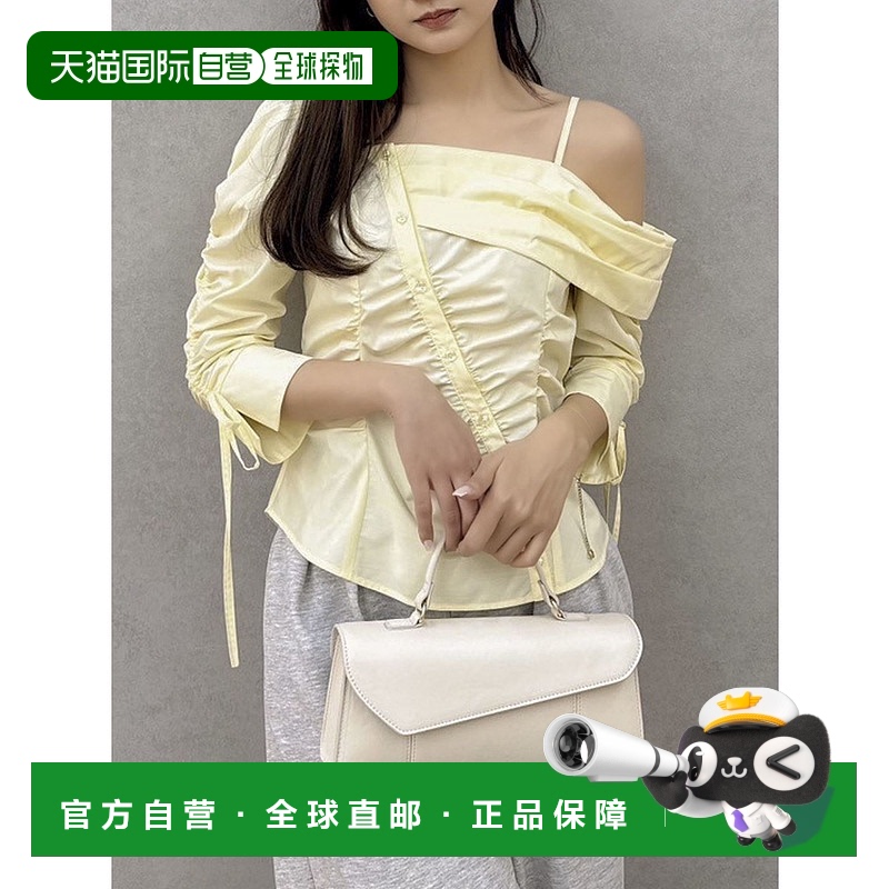 1h可退 日本直邮dazzlin 女士不对称设计褶皱上衣 022520400901