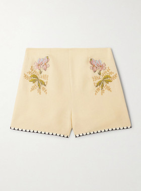 潮奢 valentino 华伦天奴 女士 刺绣帆布短裤 7B3RF2W39EK