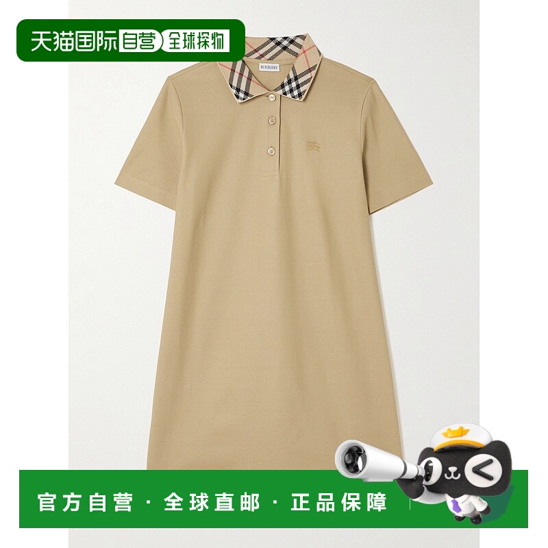 香港直邮Burberry 巴宝莉 女士 PIQUET 浅褐色Polo衫式连衣裙 811