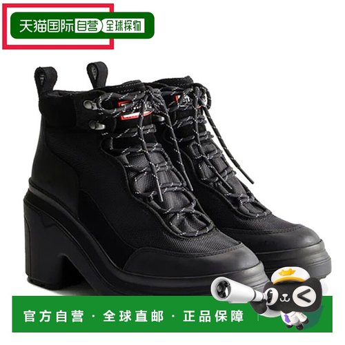 日本直邮Hunter 女士 Explorer 踝带高跟靴 WFP1106LNR-BLK