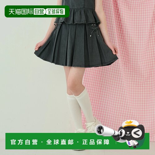 日本直邮NARUMIYA mezzo piano junior 女款小码 系带箱褶半身裙