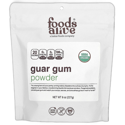 香港直邮Foods Alive,瓜尔胶粉，8盎司（227克）