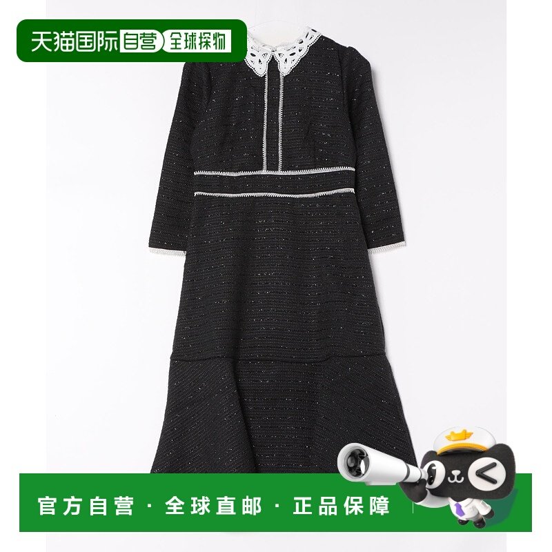 1h可退 日本直邮tocco closet 2WAY蕾丝领拼接罗纹女士连衣裙 186