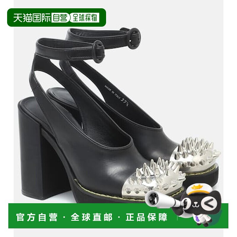 1h可退 香港直邮Miu Miu 缪缪 女士 铆钉皮质防水台浅口鞋