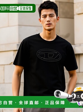 1h可退 香港直邮Diesel 迪赛 男士 黑色 T-Adjust-Bigoval T 恤 A