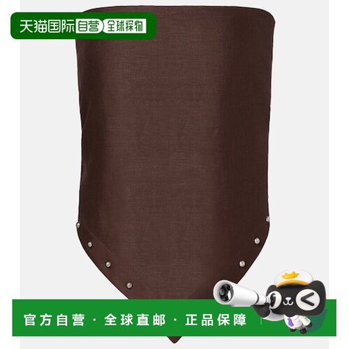 香港直邮Staud 女士 Samara 铆钉无肩带亚麻上衣