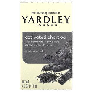 香港直邮Yardley London,保湿沐浴香皂,活性炭,4 盎司(113 克