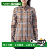 802 纽扣领复古格纹弹力棉衬衫 99新未使用 韩国直邮BURBERRY