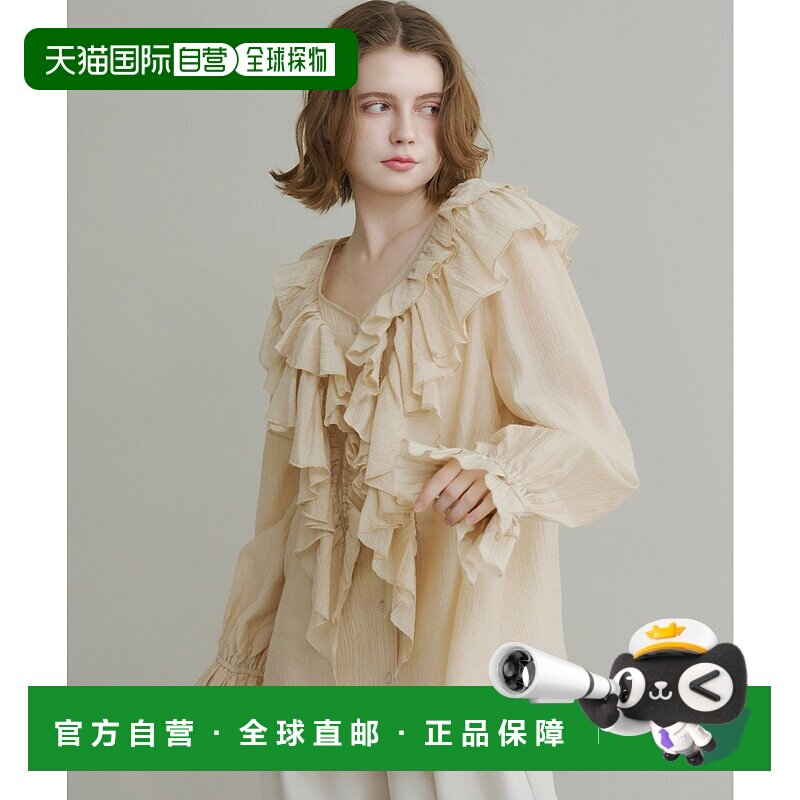 1h可退 日本直邮olu.女士荷叶边装饰薄纱衬衫 OL25FAB06