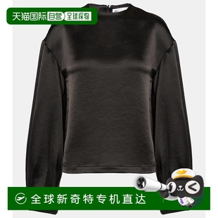 香港直邮J.W. 女士 1h可退 Anderson 舒适时 缎面上衣 black黑色