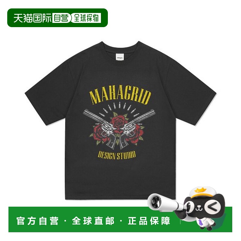 韩国直邮MAHAGRID 公用T恤MG2DMMT529ACH FLOWER PISTOL TEE CHAR