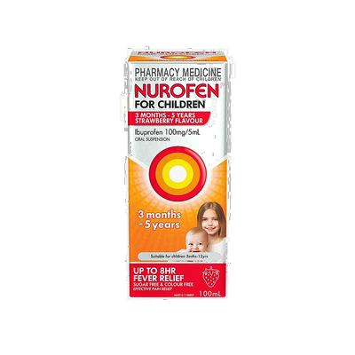 澳大利亚直邮NUROFEN 儿童草莓味口服液3月-5岁 100ml/瓶