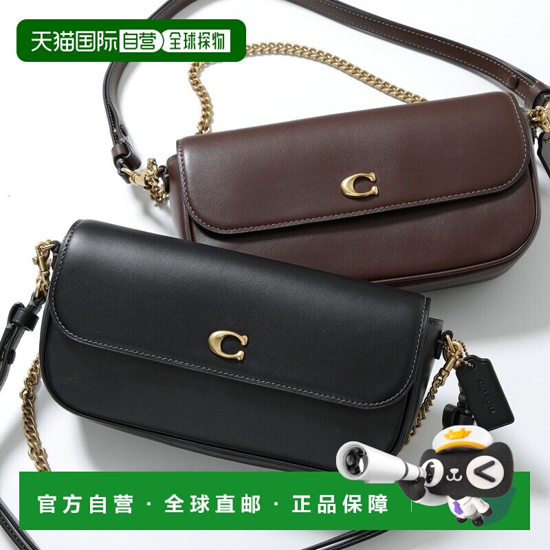 日本直邮COACH Coach 单肩包 LEAT BRK FLP CHN BAG Brook Flap C