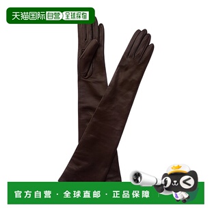 自营Portolano Long Silk-Lined Leather Gloves - brown 美国奥