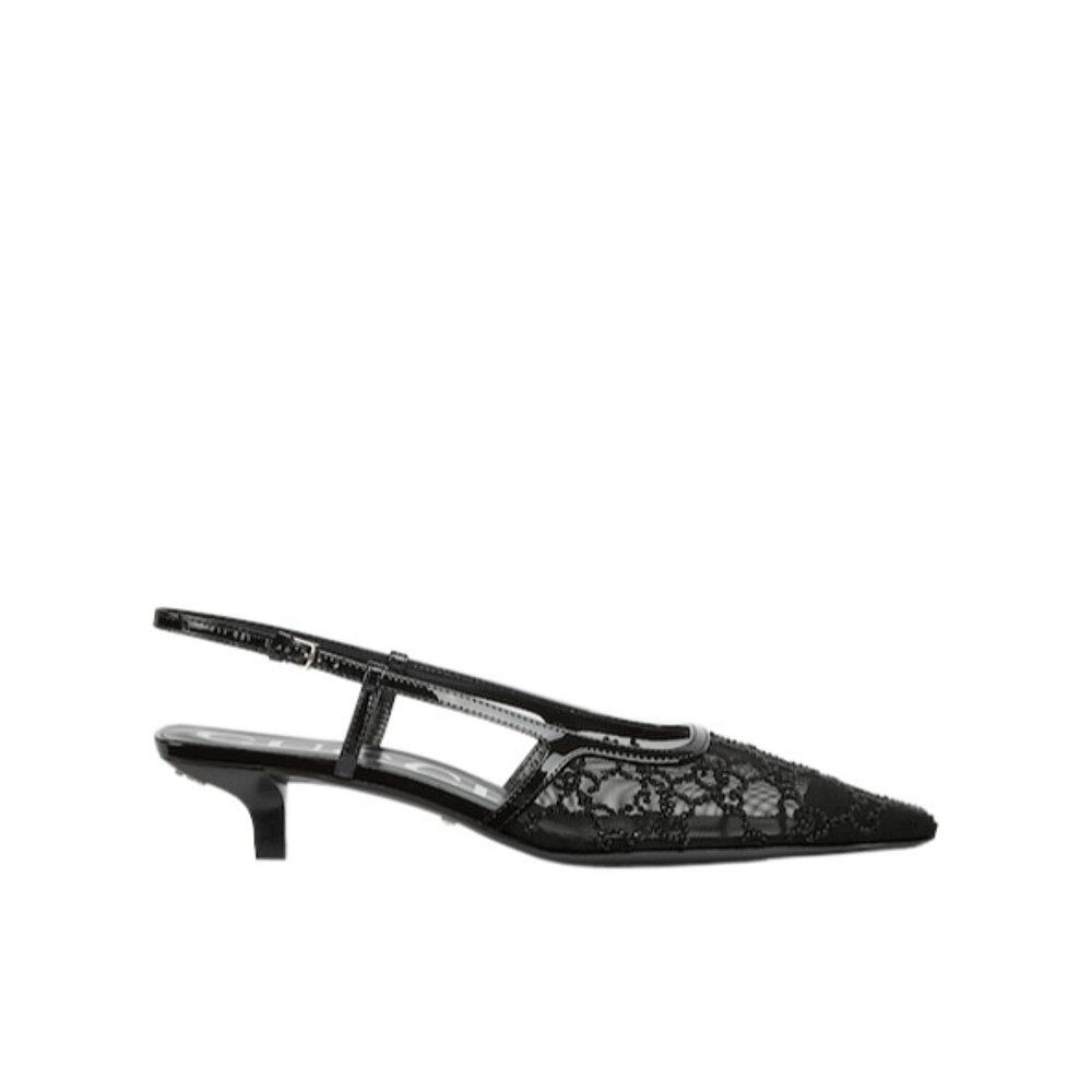 GUCCI 女士高跟鞋 840728FAEQ01046 AW2025 黑色 露跟高跟凉鞋