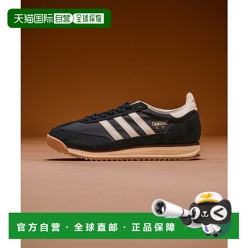 1h可退 日本直邮adidas三叶草 男女同款 别注SL72 RS 复古跑鞋 黑