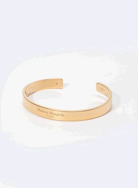 MAISON MARGIELA梅森马吉拉男士手镯字母雕刻简约手链合金银色