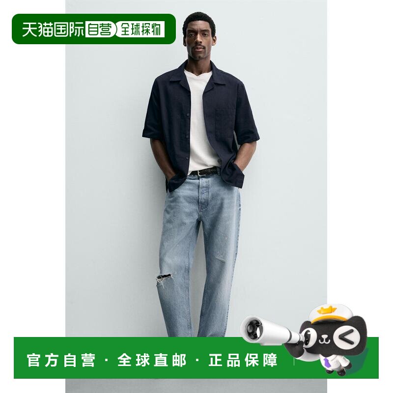 日本直邮Zara织物平底凉鞋编织鞋