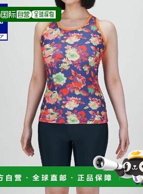 日本直邮 Mizuno 女士不易翻边带扣水适健身套装 海军蓝×橙色