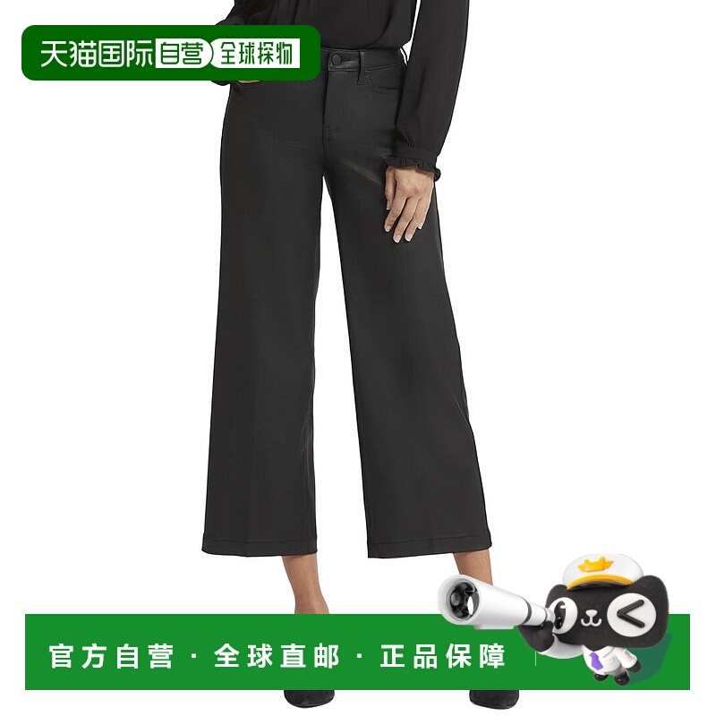自营NYDJ Teresa黑色涂层阔腿牛仔裤-黑色 美国奥莱直发