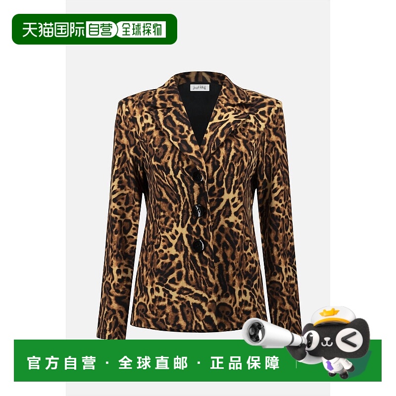自营joseph ribkoffWomen's Leopard Print Blazer In Black/brow