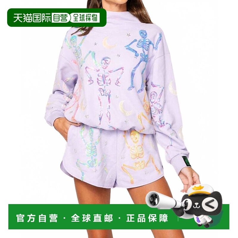 自营queen of sparkles跳舞骷髅短在薰衣草多薰衣草多 美国奥莱直
