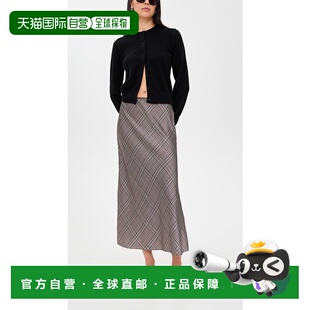 1h可退 香港直邮VINCE 女士 Shaped 压纹格子下摆半身裙