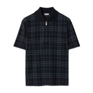 格纹弹力棉混纺 男士 T恤 81018951 BURBERRY Polo 花色 SS2025 衫