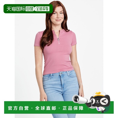 自营 guessRianna圆领上衣-皇家紫红色 美国奥莱直发