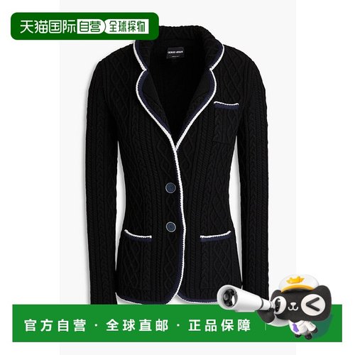 1h可退 香港直邮潮奢 armani 阿玛尼 女士 粗线针织羊毛混纺西装