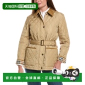 自营 夹克大衣 美国奥莱直发长袖 burberry巴宝莉绗缝外套 米色