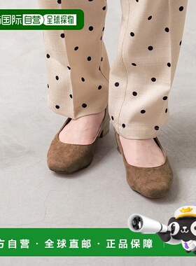 【日本直邮】Menue menue Wide 4e 方形到粗跟高跟鞋（3085 灰色