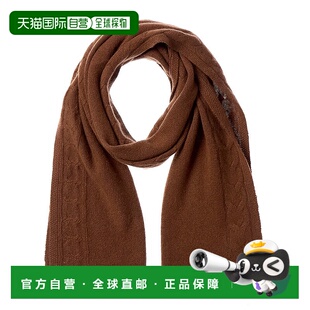 美国奥莱直发 棕色 自营Bruno Magli电缆边羊绒围巾