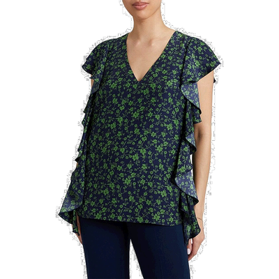 自营 Santorelli Camryn 荷叶边衬衫 - 蓝色 美国奥莱直发