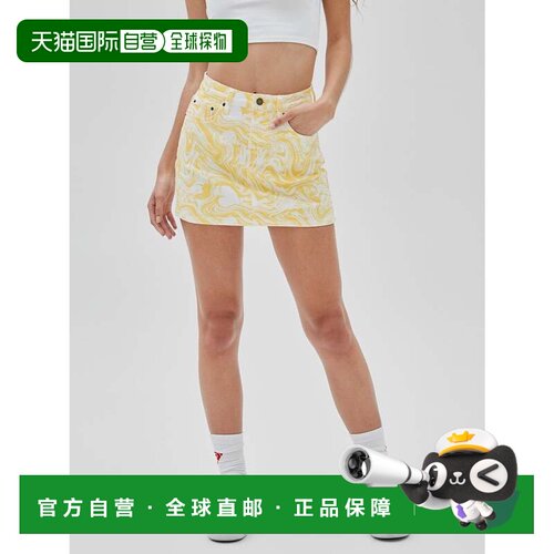 日本直邮GUESS J Balvin联名款牛仔印花短裙半身裙包臀裙a字裙