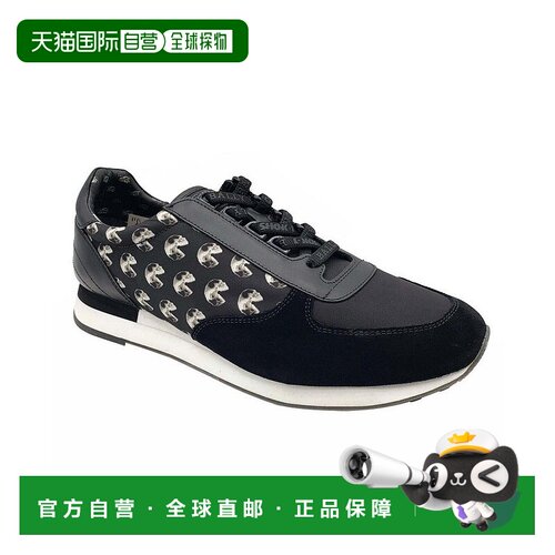 自营 Bally 男士消费者尼龙/皮革/麂皮系带运动鞋 - 黑色 美国奥