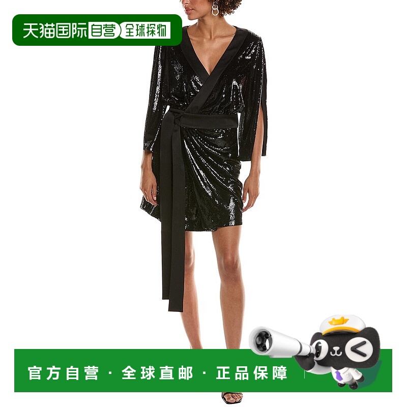 自营 Halston Saga 鸡尾酒礼服 - 黑色 美国奥莱直发