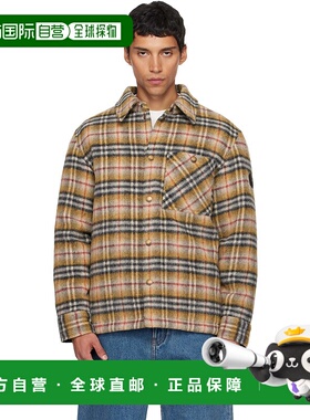 1h可退 香港直邮潮奢 Burberry 巴宝莉 男士 驼色 Check Insulate