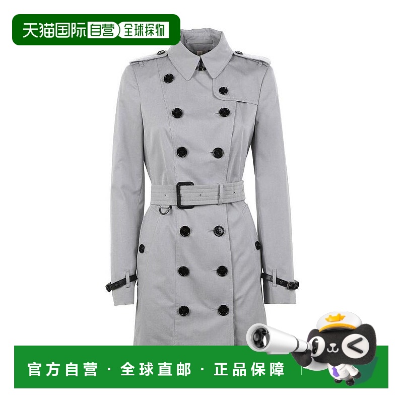 香港直邮BURBERRY 女士外套 39983201 AW2022 灰色 双排扣风衣