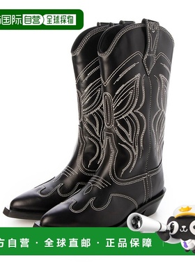 日本直邮Desigual JOLENE COWBOY BLACK REPR 皮革中靴 [DE819BW2