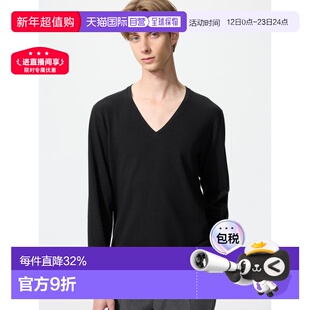 日潮跑腿UNIQLO优衣库 保暖 Heattech 棉质 V 领 T 恤/3/4 袖 479