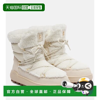 香港直邮bogner 博格纳 女士 Chamonix 皮毛饰边绒面革雪地靴