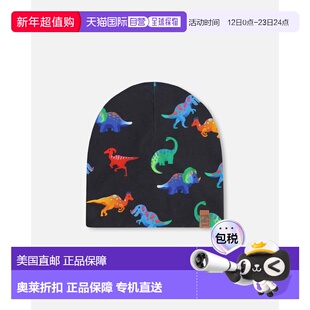 自营deux par deuxStretch Jersey Beanie Black Dinosaur Print