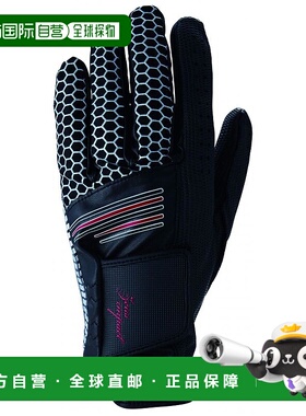 【日本直邮】Kasco高尔夫手套男士手背伸缩号好黑色 ZI-1926 21cm
