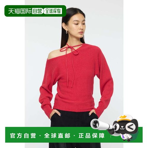 日本直邮ONE SHOULDER 针织上衣 红色