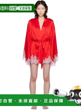 1h可退 香港直邮SKIMS 女士 红色 Silk Lace 浴袍 RBROBE10468W