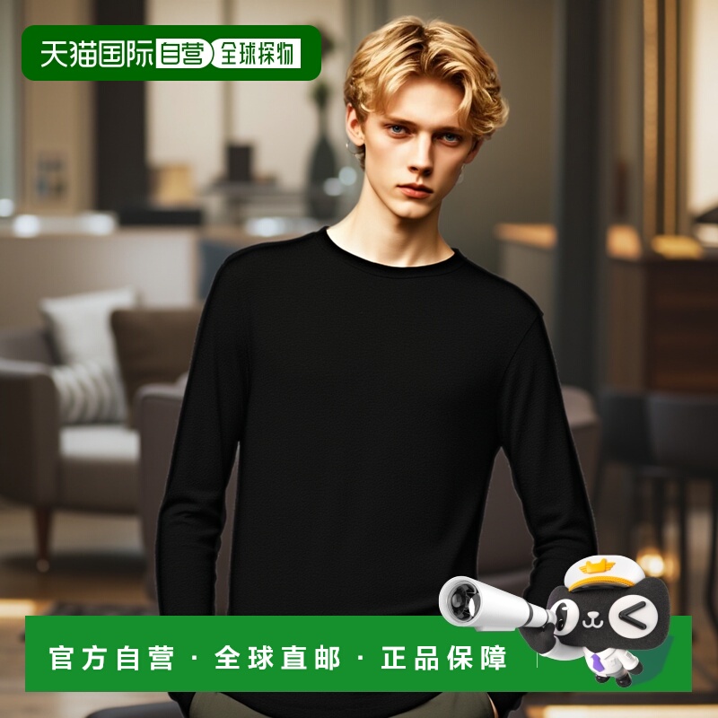 1h可退 香港直邮潮奢 armani 阿玛尼 男士 圆领长袖T恤 3GST51SJP